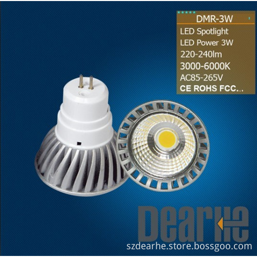 COB LED Spotlight (GU10/MR16- 3W)